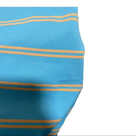 Peter millar summer comfort polo blue with stripes half button flaw Spot… - Picture 9 of 9